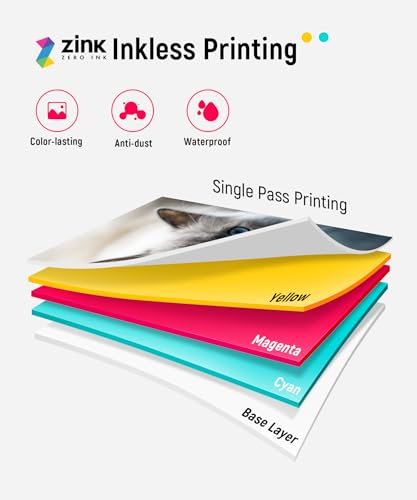 White 2x3 Mini Instant Photo Printer with 50 Zink Adhesive Paper Y270367