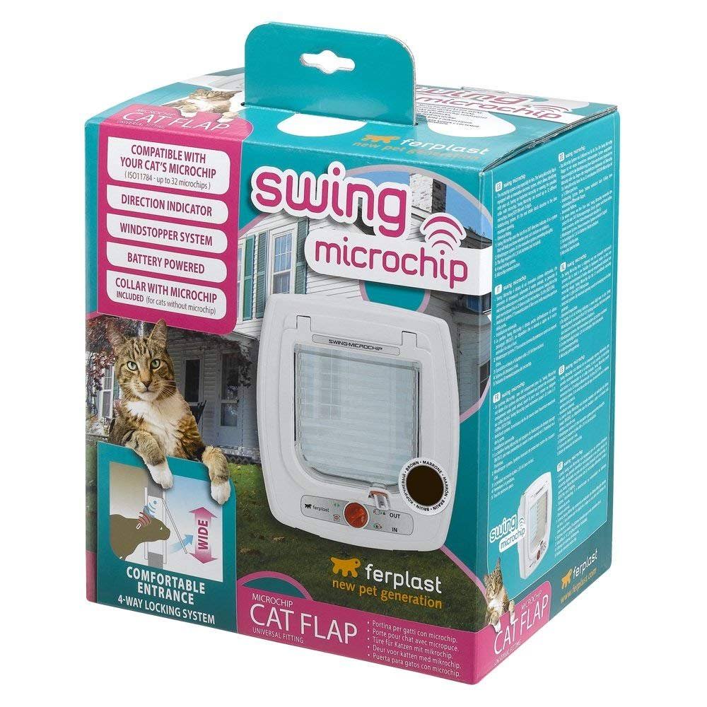 White Microchip Cat Flap I1681