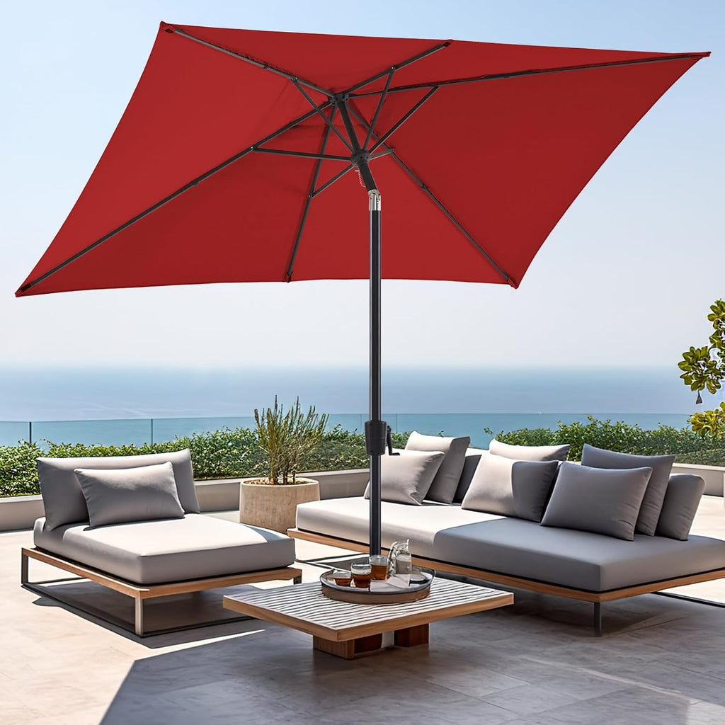 Olefin 6.6 x 9.8 FT Patio Umbrella (Apple Red) O9096