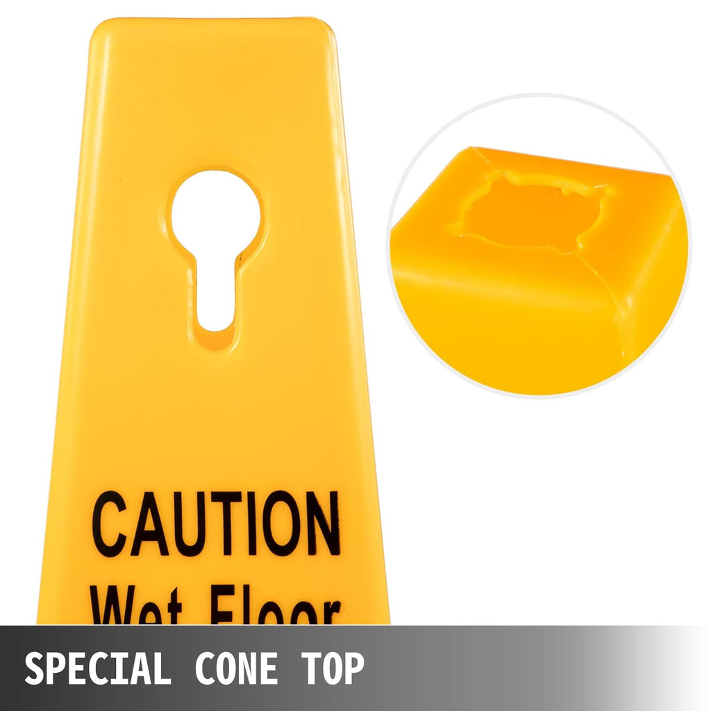 10 Pack 26-Inch Yellow 4 Sided Wet Floor Sign Y831244