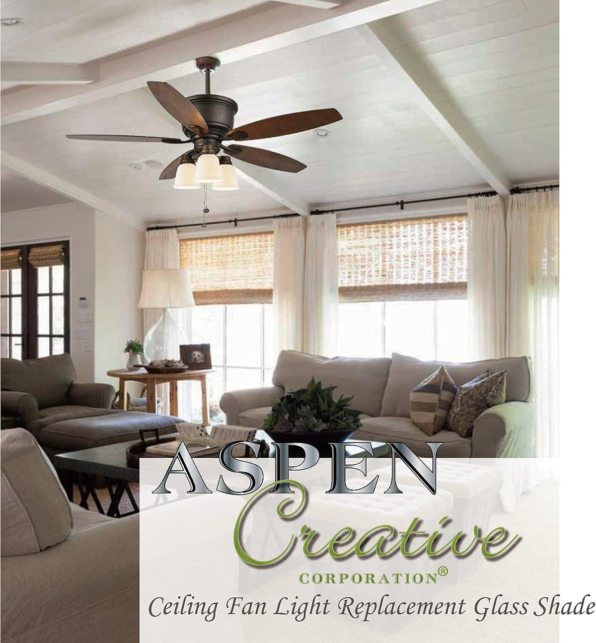 4 Pack Frosted Ceiling Fan Replacement Glass Shade, 4-3/4" Diameter x 4-3/4" Height C5276