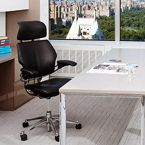 Polished Aluminum Ergonomic Office Chair with Headrest and Adjustable Arms V276418