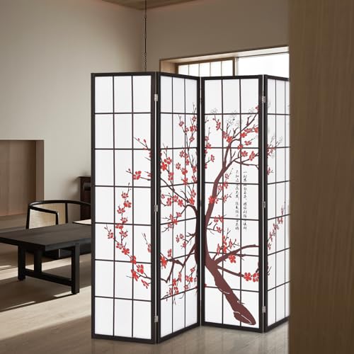 4 Panel 6FT Folding Privacy Screen, White Q78956