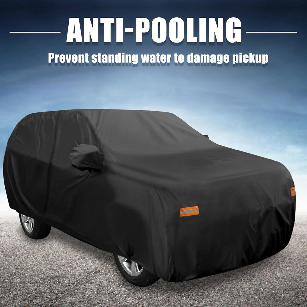 Black Car Cover with Driver Door Zipper O338986