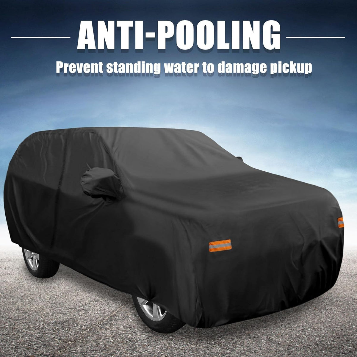 Black Car Cover with Driver Door Zipper O338986