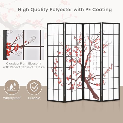 4 Panel 6FT Folding Privacy Screen, White Q78956