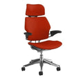 Polished Aluminum Ergonomic Office Chair with Headrest and Adjustable Arms V276418