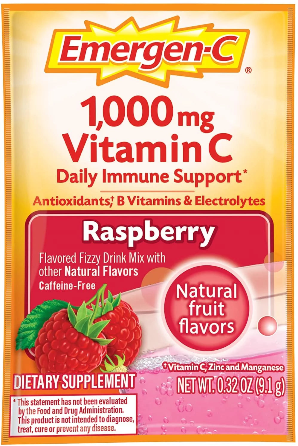 Vitamin C Raspberry 1,000 Mg 30 Packets Y320