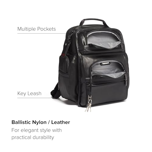 Black Leather 15" Laptop Backpack P22177