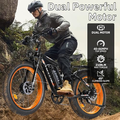 52V 30AH 26" Fat Tire Full Suspension Electric Mountain Bike Z22489