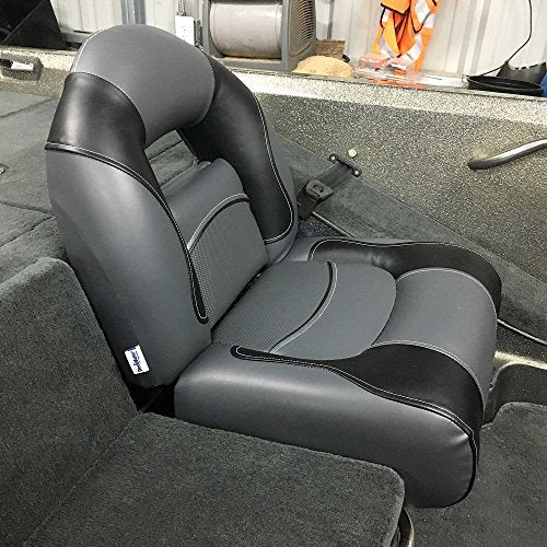 Compact Bass Boat Seats (Charcoal & Blue) B3662