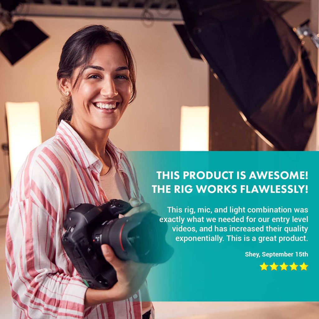 Camera Handle Grip with Stereo Microphone and LED Light P205978