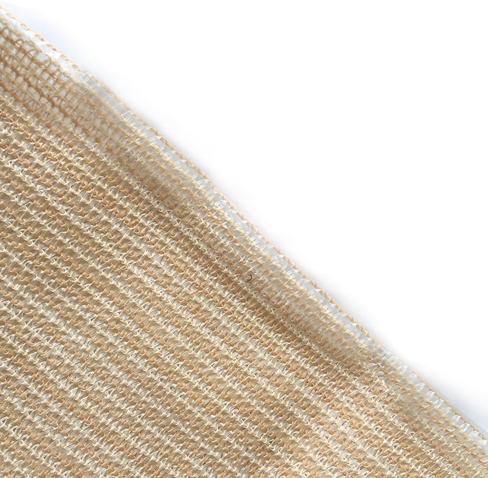 90% Sun Shade Fabric Mesh with Clips Beige 8x16ft B63613