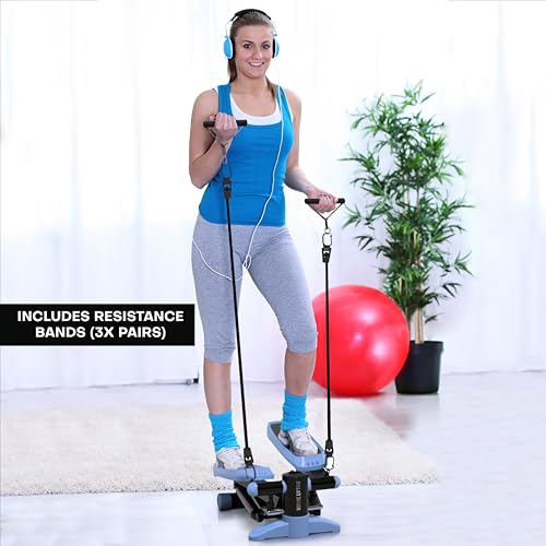 Mini Stepper & Stair Climber Machine with Resistance Bands Set U4096