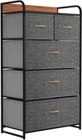 Light Grey 5 Drawer Fabric Dresser P40992