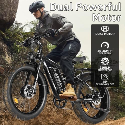52V 30AH 26" Fat Tire Full Suspension Electric Mountain Bike Z22489