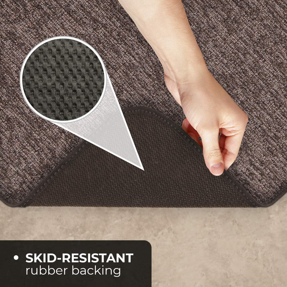 Skid-Resistant Carpet Runner Pebble Gray 12 Feet X 36 Inches W730708