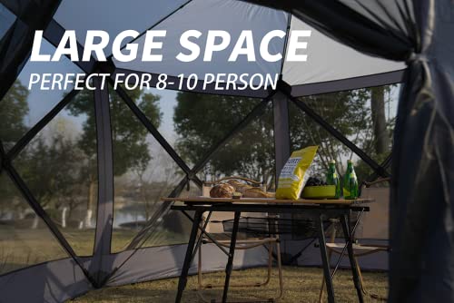 Grey 12'x12' 6 Sided Pop Up Gazebo Screen House J503