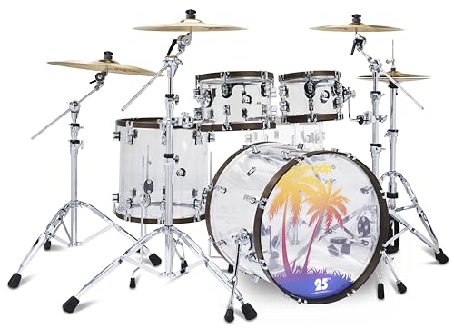 4-Piece Clear Acrylic Drum Set Shell Pack P8933