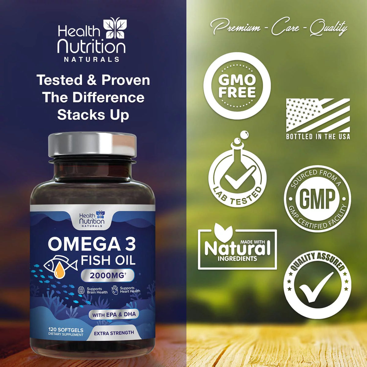 120 Softgels Omega 3 Fish Oil 2000 mg Y963609