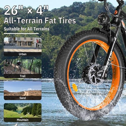 52V 30AH 26" Fat Tire Full Suspension Electric Mountain Bike Z22489