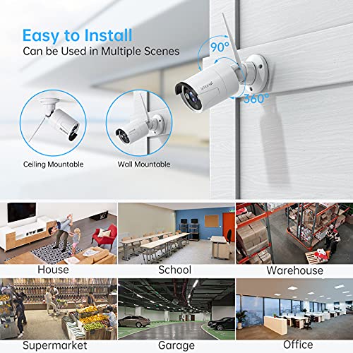 Wireless Security Camera System 8 Channel 4pcs 2MP Full HD Cameras 1TB HDD Night Vision W789780