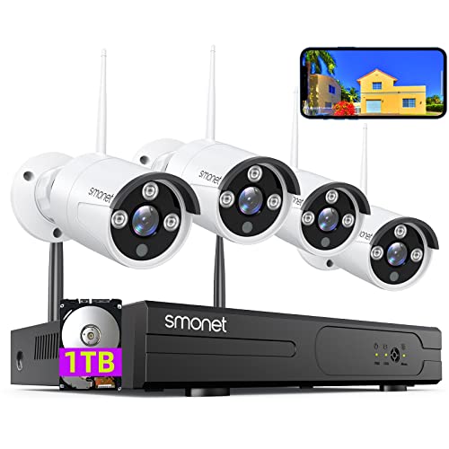Wireless Security Camera System 8 Channel 4pcs 2MP Full HD Cameras 1TB HDD Night Vision W789780