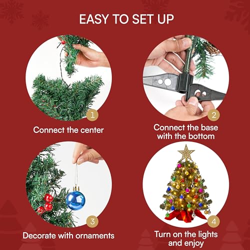 24" Mini Christmas Tree Tabletop Set with Clear LED Lights K70838