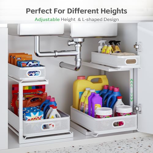 2-Tier Black Mesh Slide Out Drawer Shelf D4537