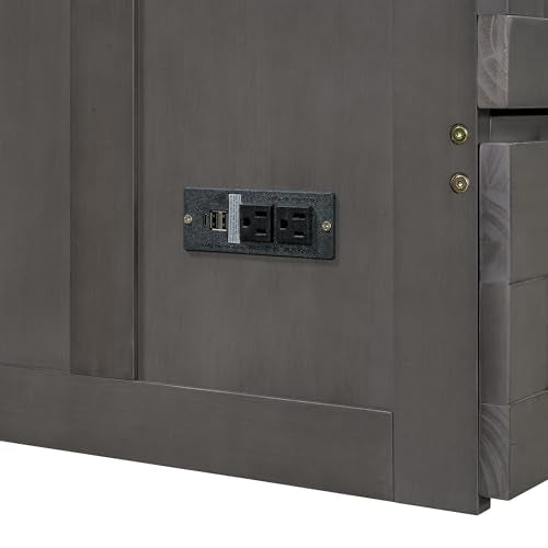 Queen Size Solid Pine Murphy Bed Cabinet with Storage Drawer M480