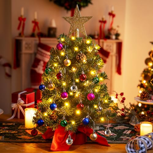 24" Mini Christmas Tree Tabletop Set with Clear LED Lights K70838