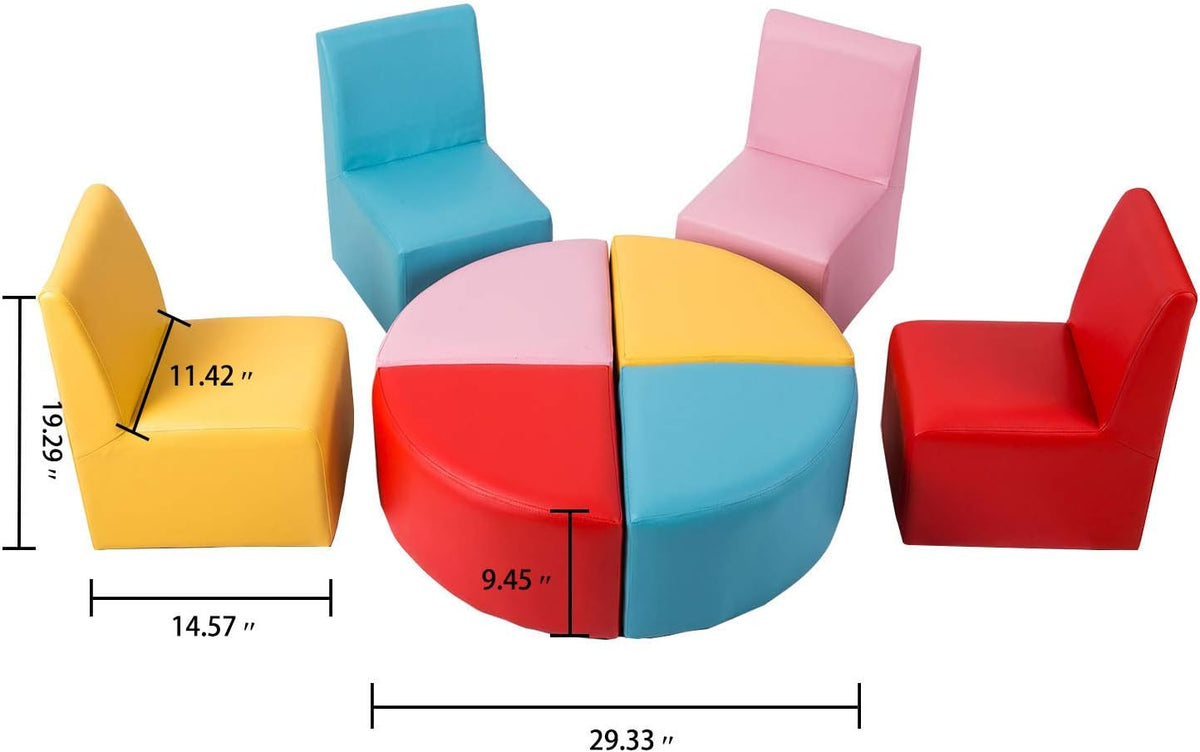Kids Modular Flexible Seating Set 8 PCs Soft Foam N206491