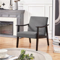 Dark Gray Fabric Accent Chair with Wooden Frame C646