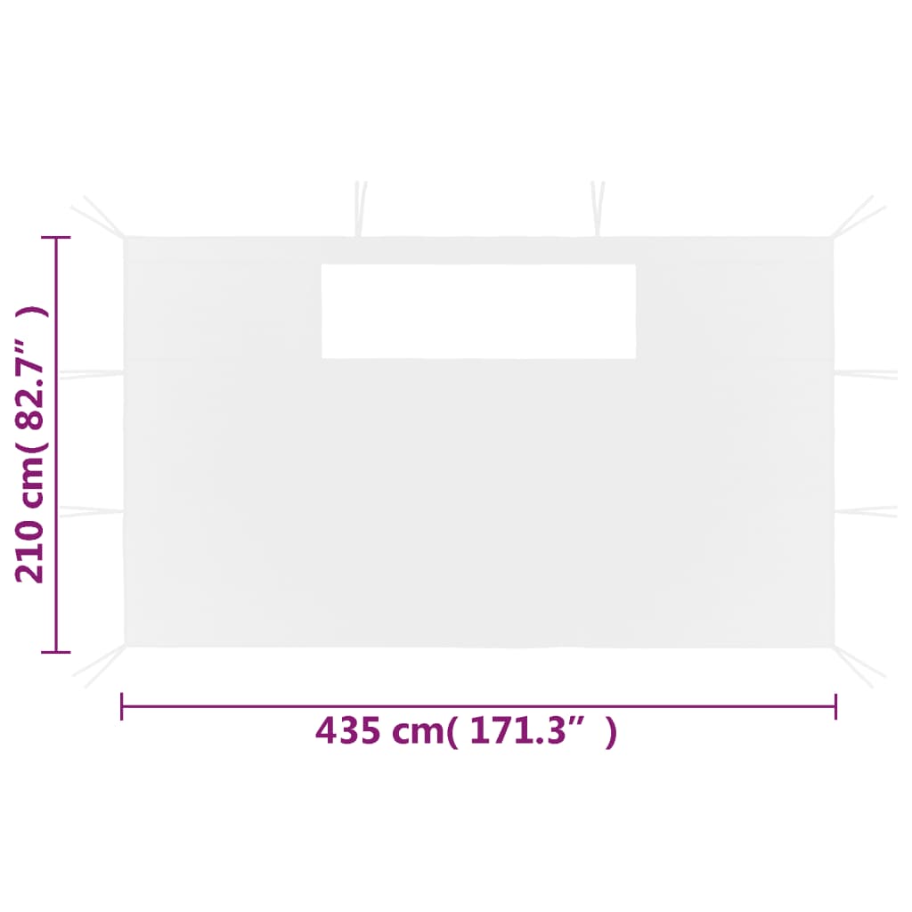 White Gazebo Sidewalls with Windows 2 pcs L270