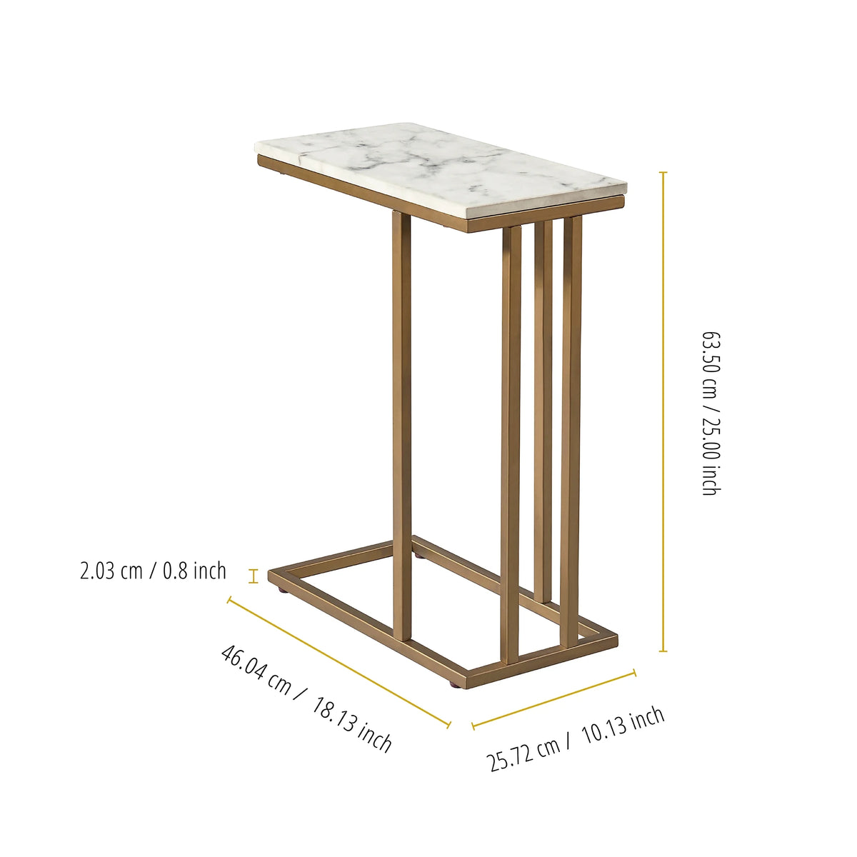 Marble-Look C Shape Side Table Z3355