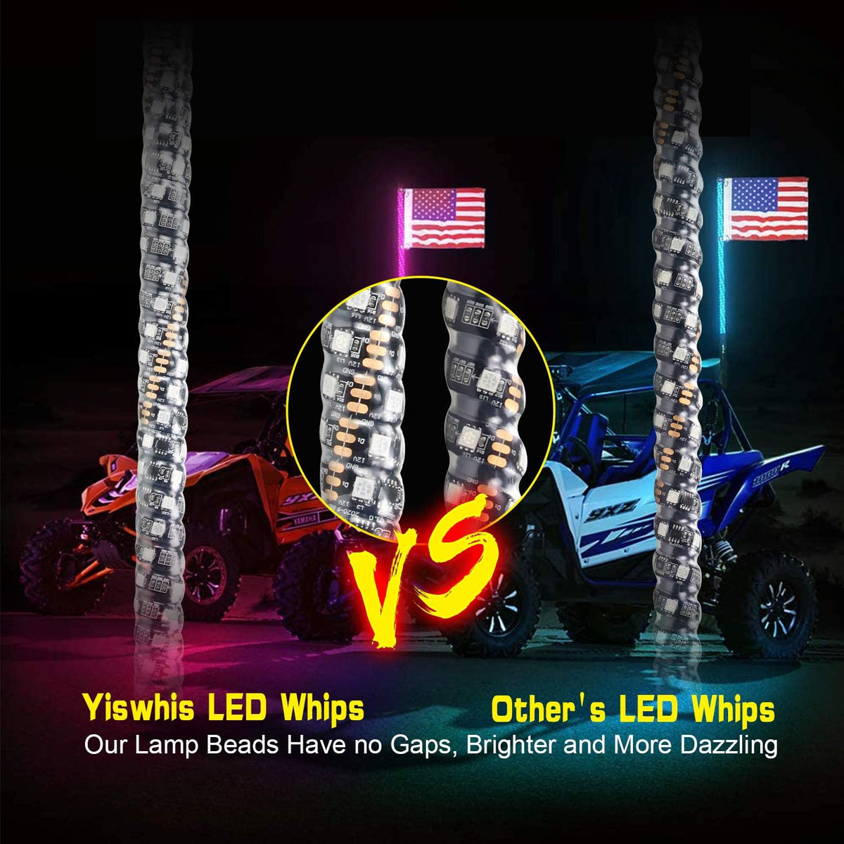 2 Pack 5FT Lighted Whips with Remote G33587