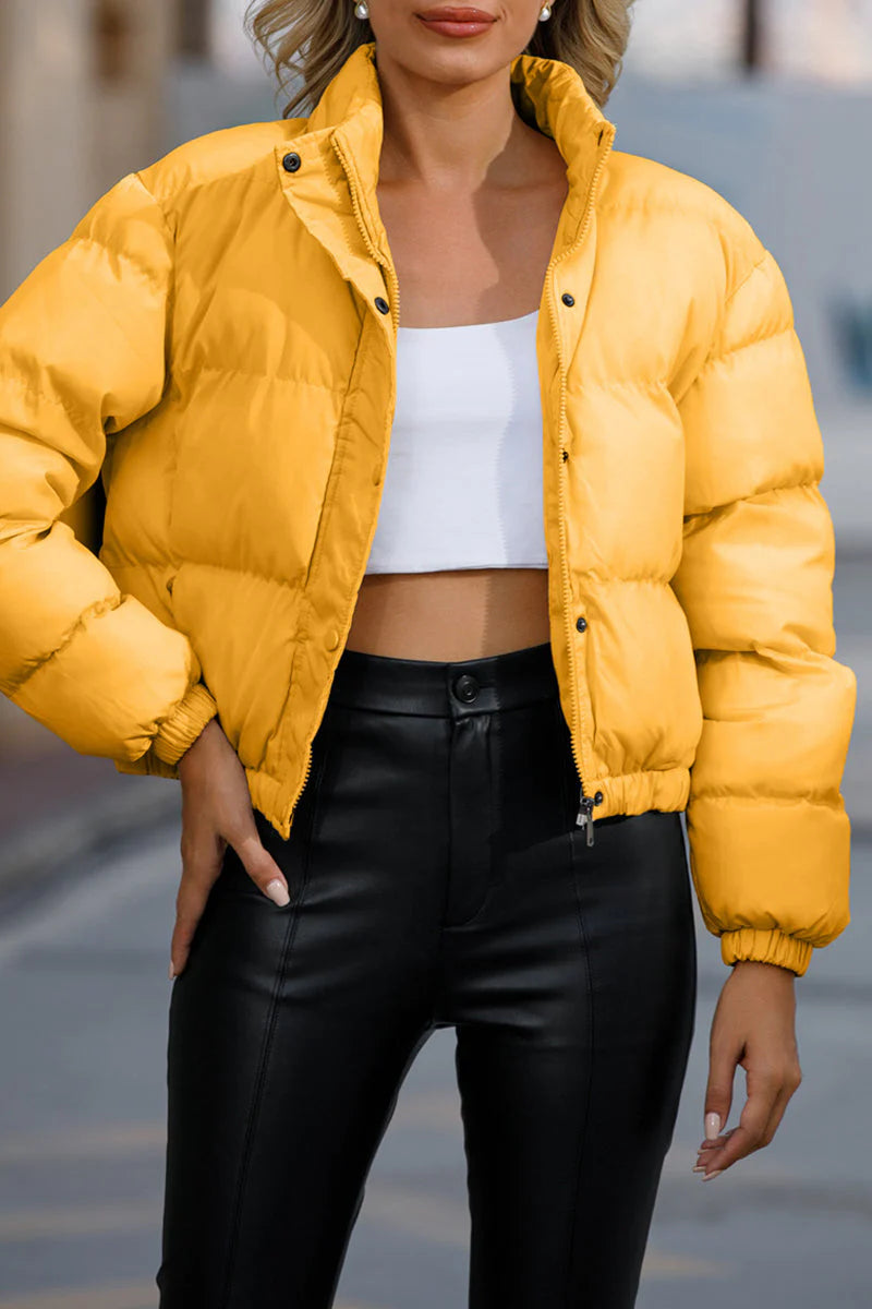 Solid Pocket Turtleneck Outerwear T984293