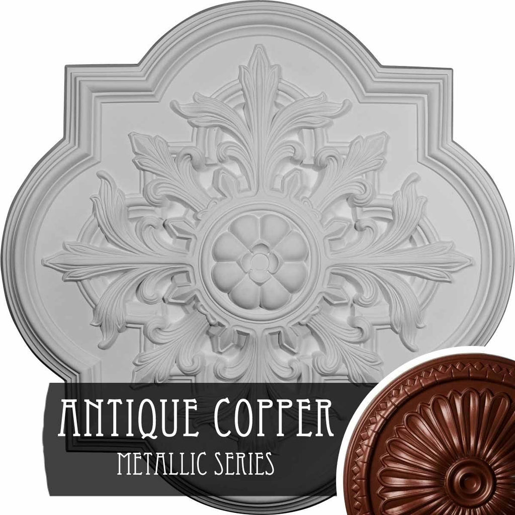 31 1/4x22OD x 2x22P Ceiling Medallion Hand-Painted Gold B595