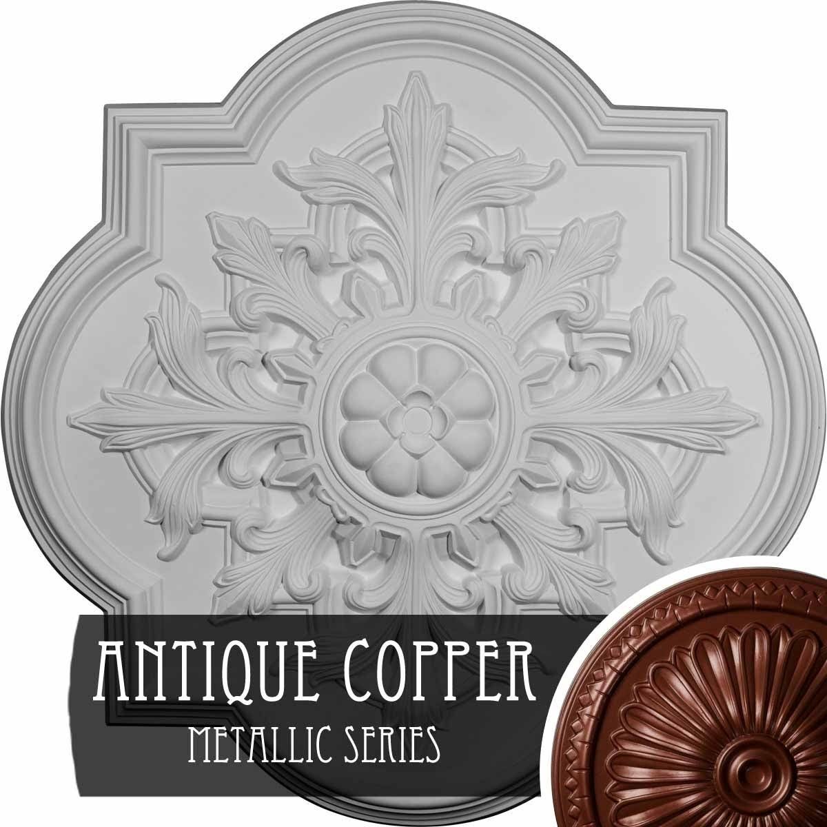 31 1/4x22OD x 2x22P Ceiling Medallion Hand-Painted Gold B595