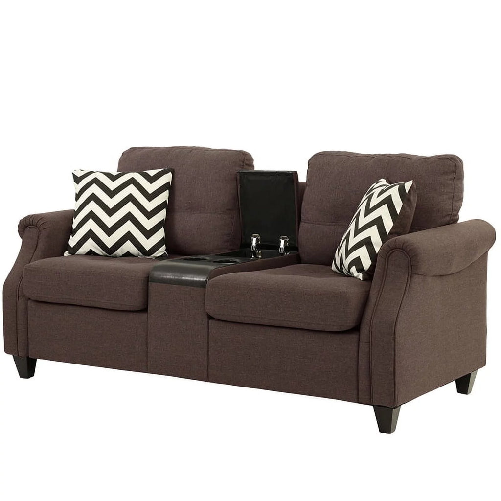 2 Piece Fabric Sofa Set with USB Console M493