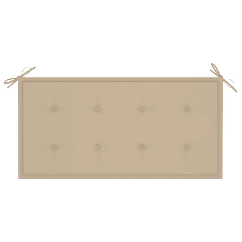 Patio Bench with Beige Cushion Solid Teak Wood W912168