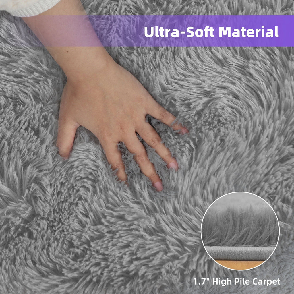 Light Gray 8' x 10' Shag Area Rug F512079