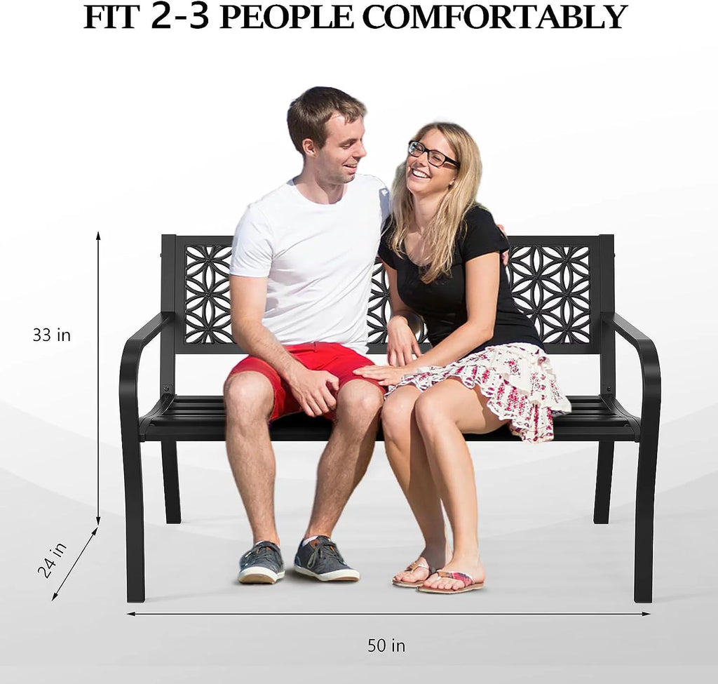 Yellow Metal Outdoor Bench N8949