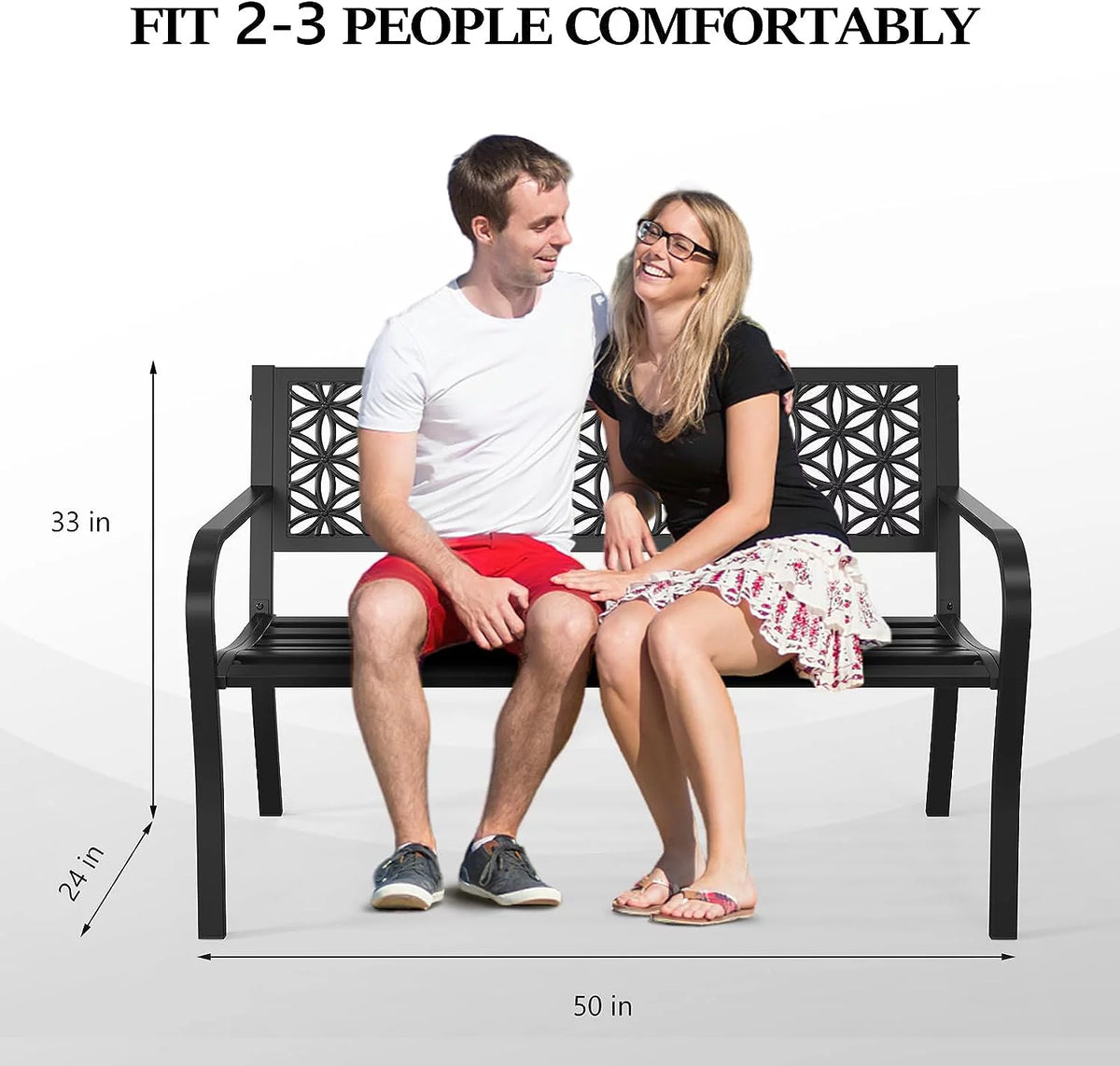 Yellow Metal Outdoor Bench N8949