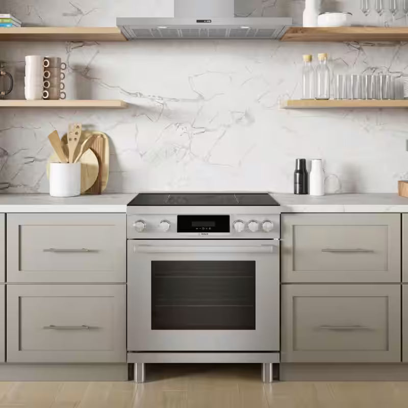 30 in. 3.9 cu ft 4 Element Freestanding Induction Range in Stainless Steel M81238