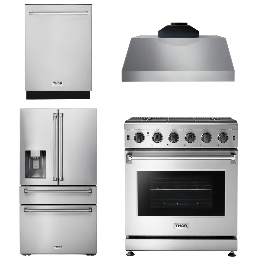 30 Propane Gas Range, Range Hood, Refrigerator, Dishwasher H1099