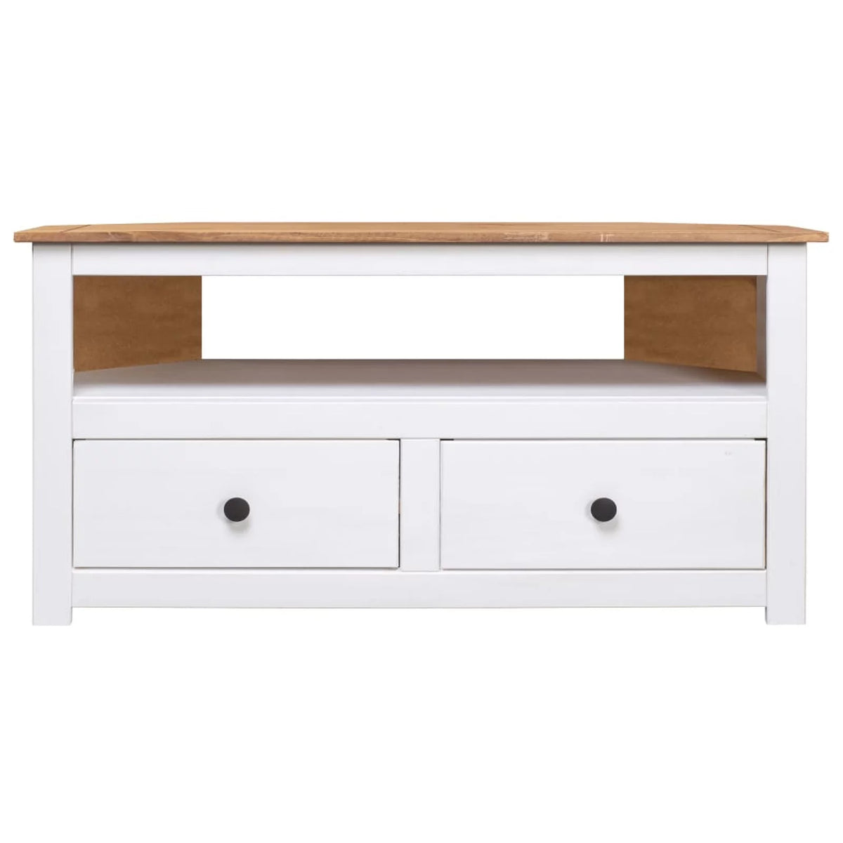 White Solid Pine Corner TV Stand E832
