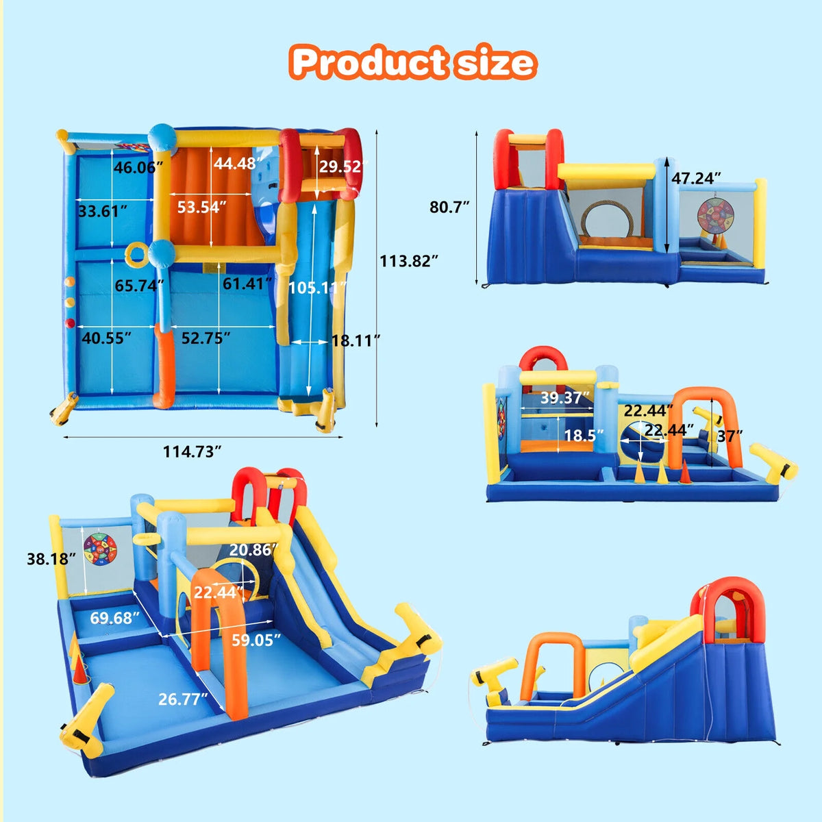 Inflatable Water Slide Bounce House with Splash Pool G340970