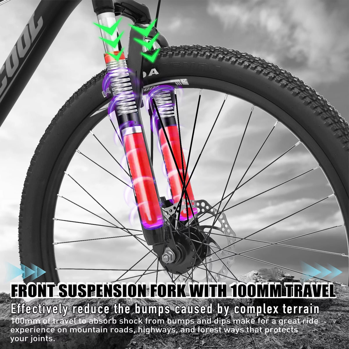 26 Inch Full Suspension Mountain Bike 21 Speed Black X19163