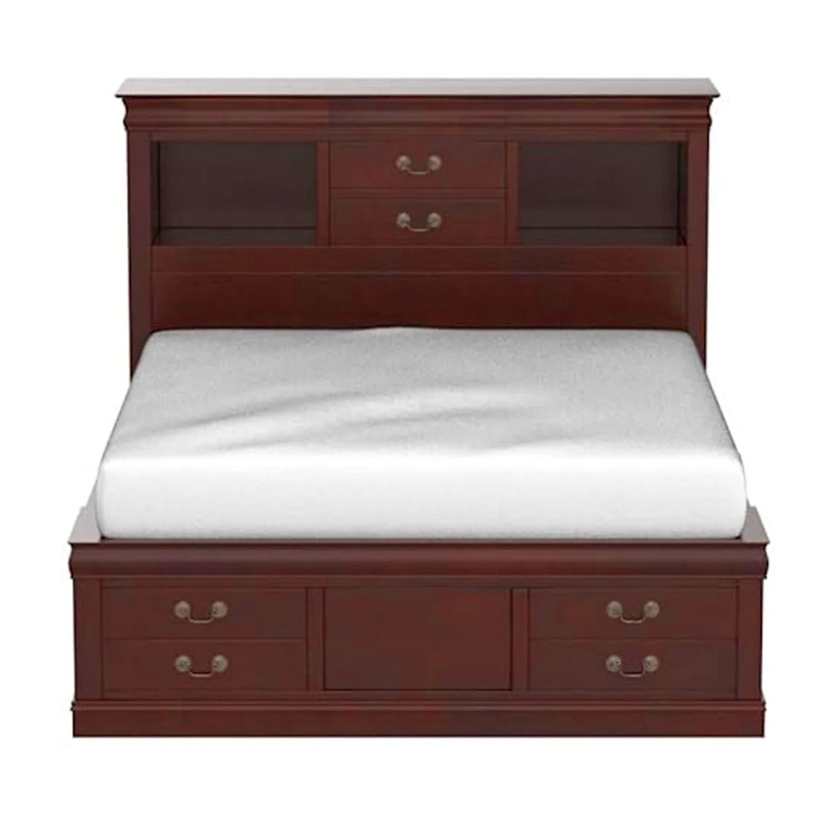 Queen Bed with Storage in Cherry C99495